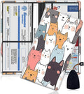 Car Registration Holder, PU Leather Vehicle Glove Box Organizer for Driver License, Document, Car Insurance Holder with Magnetic Shut, Auto Paperwork Wallet Case Accessories, Cute Cartoon Cats