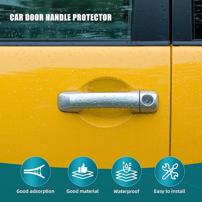 8PCS Car Door Handle Protector, Auto Door Bowl Anti-Scratches Silicone Guards, Car Bumper Rearview Mirrors Anti-Collision Strips for Cars Trucks SUVs (Transparent)