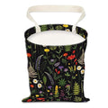AUEKLLW Car Trash Can, Hanging Garbage Bin for Men and Women, Cute Car Organizer and Storage Bag, Canvas Vehicle Trash Can Bag Easy-to-Install Cute Black Floral