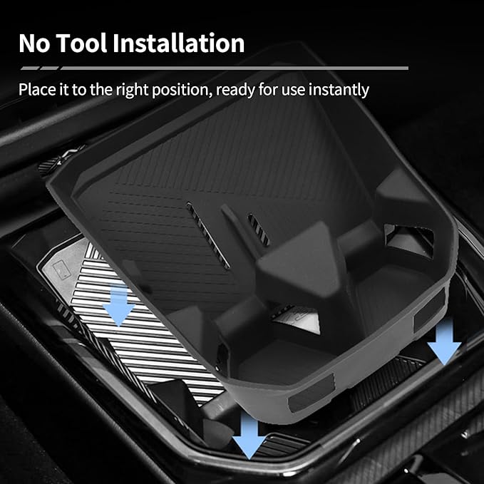 2 in 1 Wireless Charging Mat Cup Holder Organizer Compatible with BMW X3 2025, Center Console Organizer Wireless Charging Pad, Silicone Cup Holder Insert Accessories for 2025 2026 BMW X3