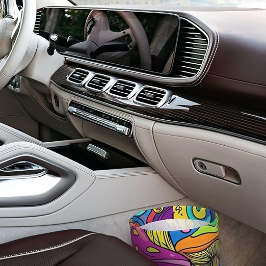 Colorful Psychedelic Mushrooms Car Trash Can Garbage Cans Foldable,Cute Hanging Car Organizer and Storage Bag Leak Proof, Auto Back Seat Trash Bin Universal for Truck, SUV, Outdoor Travel