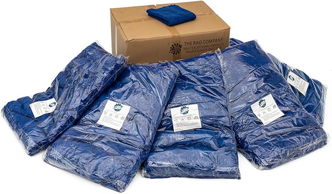 The Rag Company - Car Wash Towel - Professional Microfiber Auto Detailing and Drying Towels, Lint-Free, Streak-Free, Great for General Cleaning, 320gsm, 16in x 27in, Royal Blue (Wholesale Case of 125)