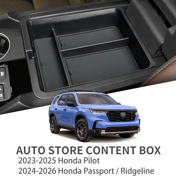 JIADIANYOU Center Console Organizer Compatible with 2023-2025 Honda Pilot, 2024-2026 Honda Passport/Ridgeline Center Console Armrest Storage Box Tray Divider Accessories