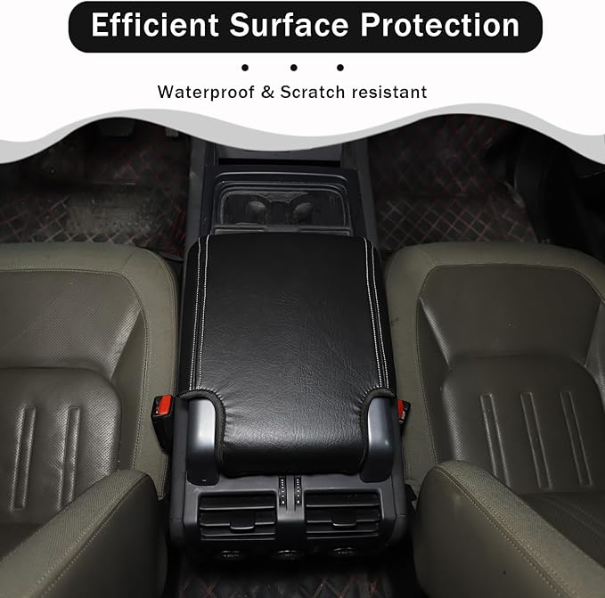 Center Console Armrest Cover Compatible with Land Rover Defender 90/110/130 2020-2023 Accessories, Comfortable Leather Armrest Box Pad Cushion Protector (B Style)