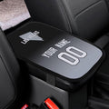 Custom Football Car Armrest Covers Universal Auto Center Console Pad Car handrail Box Cushion Personalized Add Name & Number Fans Gift Fit Suit for SUV Truck Sedan Van