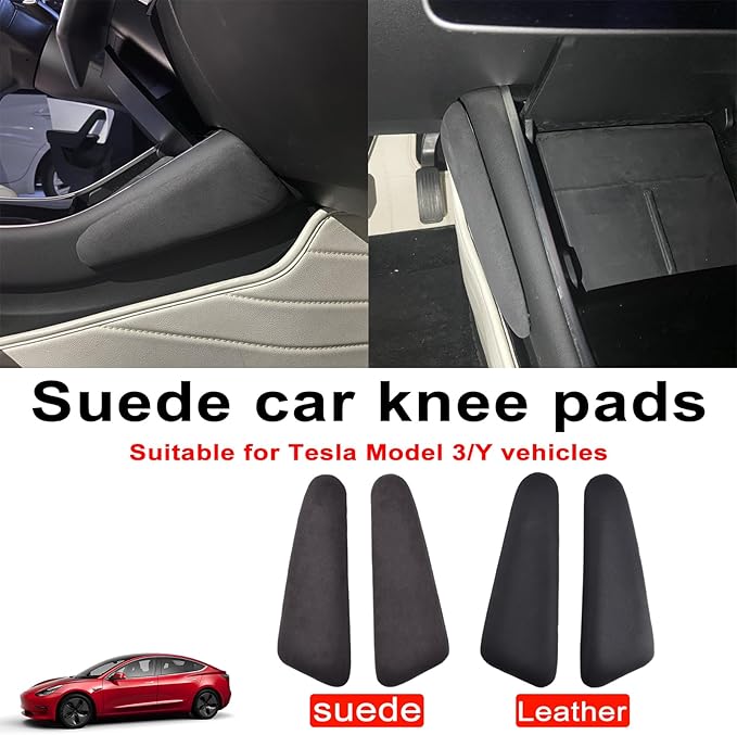 Car Center Console Knee Leg Elbow Cushion Pad Pillow Leg Pad Thigh Support Auto Interior Accessories for Tesla Model 3/Y (PU Right)