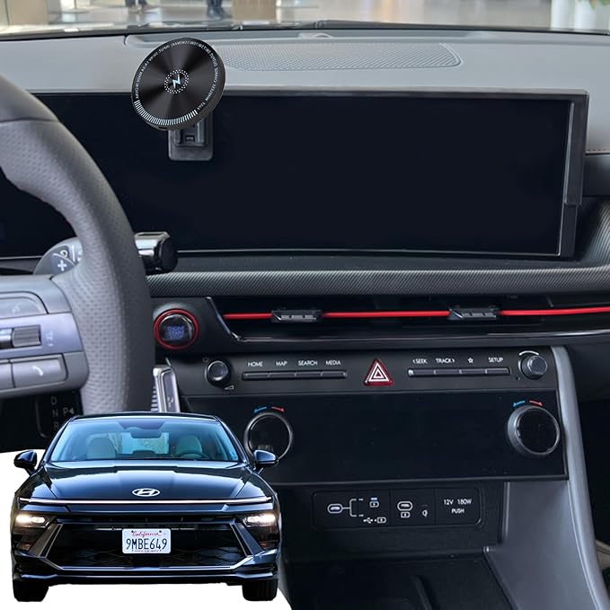 Designed for MagSafe Car Mount 12.3-inch Screen for Hyundai Sonata Phone Holder 2026 Sonata Hybrid Phone Mount 2026 15W Fast Wireless Charging Support 2024-present