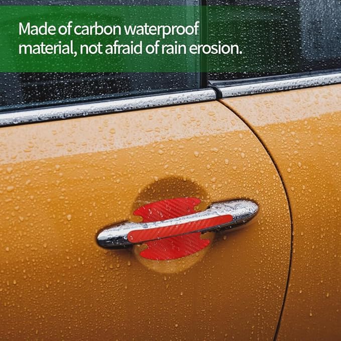 8PCS Carbon Fiber Handle Protectors - Anti Scratch Car Stickers, Universal Paint Guard Cover, Door Handle Cup Protective Film