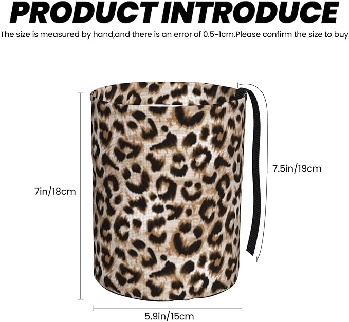 OEDTF Leopard Car Trash Can,Car Accessories Waterproof Car Organizer Foldable Portable Trash Bin Can Be Hung on The Back Seat Garbage Can for Various Cars