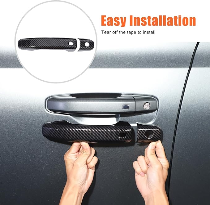 Suetlcoity for Hummer EV Car Door Handle Scratch Protectors 4PCS and Exterior Door Handle Cover 8PCS Compatible with Hummer EV Pickup SUV 2024 2025+