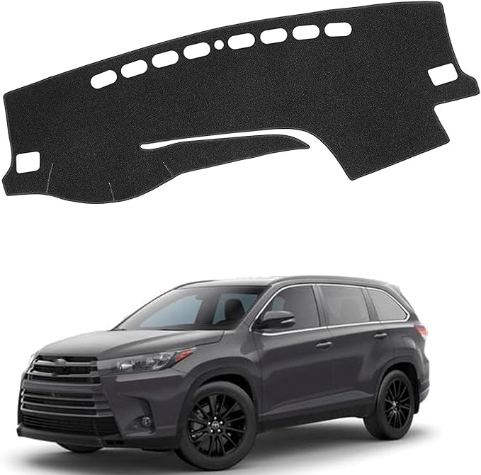 Dashboard Mat Cover for Toyota Highlander 2014 2015 2016 2017 2018 2019 Nonslip Center Console Sunshield Glare UV Rays Protector Accessories
