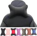 Thomakoo Car Neck Pillows 2pcs Pack Car Headrest Pillow Pu Leather Car Cervical Pillows for Traveling Car Pillows Filled by Fiber (Black)