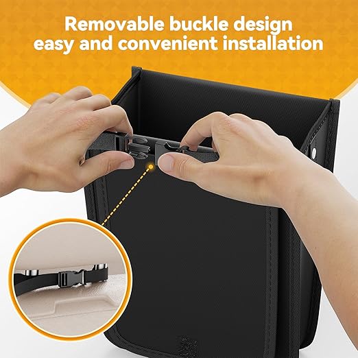 DEYILIAN Car Trash Can,Hanging Foldable Closure Design Mini Car Organizer and Storage Bag CarGarbage Can for The Back/Front/Console with 36pcs Disposable Black Trash Bags