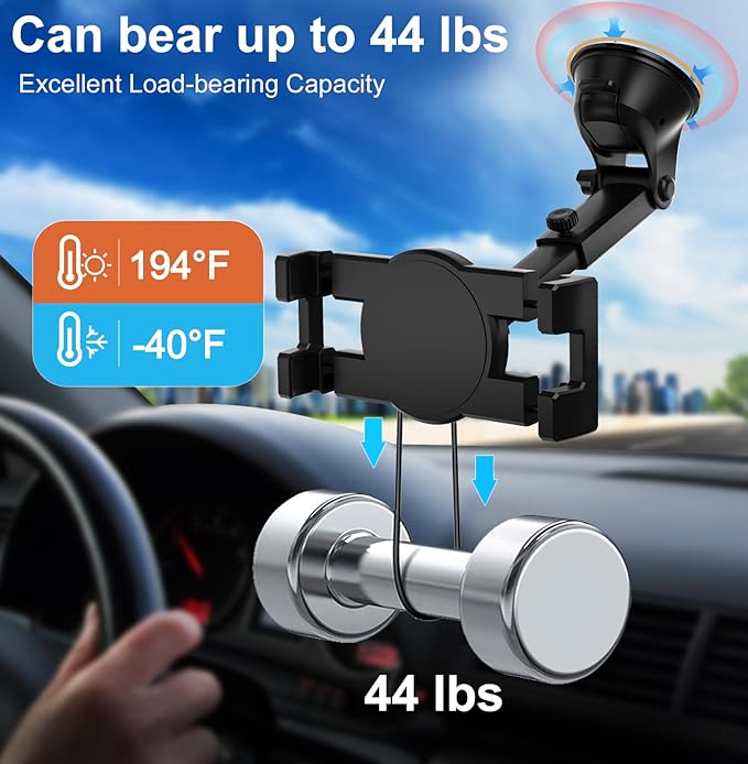 GDZN Dashboard Car Mount, Stretchable Dash Holder, Super Sticky Suction Cup Stand Clamp for iPad Pro 12.9 Air Mini, Galaxy Tabs, Z Fold, More 4-13" Cellphones and Tablets