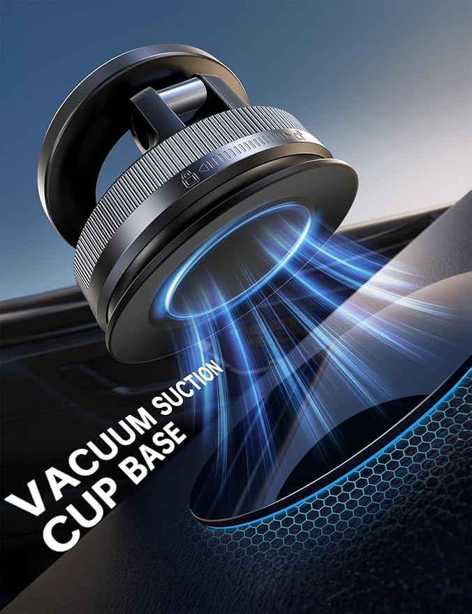 Coolpow【Newest Vacuum Magnetic Phone Holder for Car Phone Holder Mount【Movable Vacuum Suction】 Magsafe Car Mount Cell Phone Holders for Your Car Accessories Interior for Women Men for iPhone 17 16 15