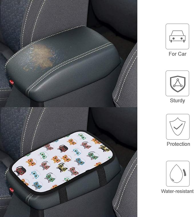 Auto Center Console Armrest Cover Pad Cute Cats Animals Pet Cat Lovers Kawaii, Comfortable Universal Fit Armrest Box Cover Car Accessories for Vehicle SUV Truck