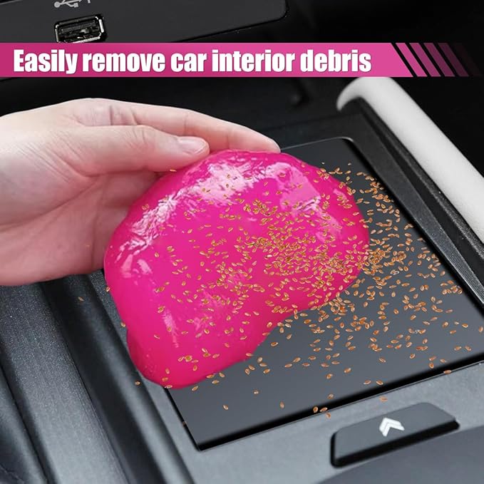 Craedli 2PCS Car Cleaning Gel, Reusable Air Vent Cleaning Putty, Car Interior Cleaner Slime Auto Detailing Tool for Cup Holder & Keyboard, Universal Crevice Dust Remover for Men, Women Present(250g)