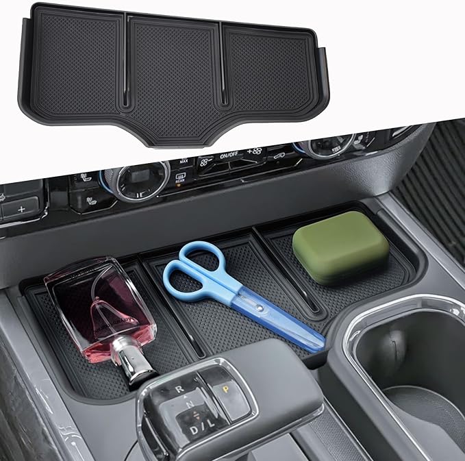 HGWEI Center Console Organizer Tray Compatible with 2023-2025 Chevy Silverado 1500 and 2022 Refreshed Silverado1500 Accessories Armrest Storage Box Compartment Cover (Full Console w/Bucket Seats)