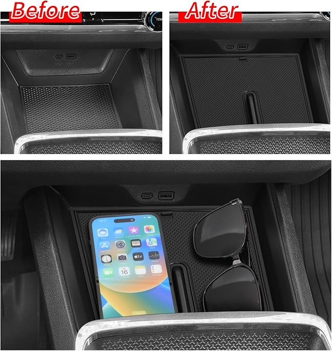 smabee Center Console Organizer Tray for Chevrolet Chevy Equinox 2025 2026 Accessories for Equinox Armrest Storage Console Insert ABS