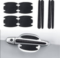 8PCS Carbon Fiber Anti Scratch Stickers - Universal Car Door Handle Paint Guard Cover, Door Handle Cup Protective Film for Most Vehicles