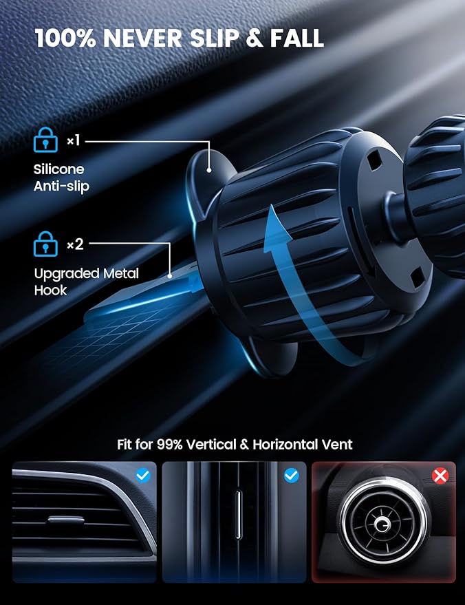 Lamicall for MagSafe Car Mount Charger - [2025 Ultra Magnet] 15W Wireless Car Phone Holder Charger - HandsFree Magnetic Phone Holders for Your Car Vent for iPhone 17 16 15 14 13 Pro Max Mag Safe Case