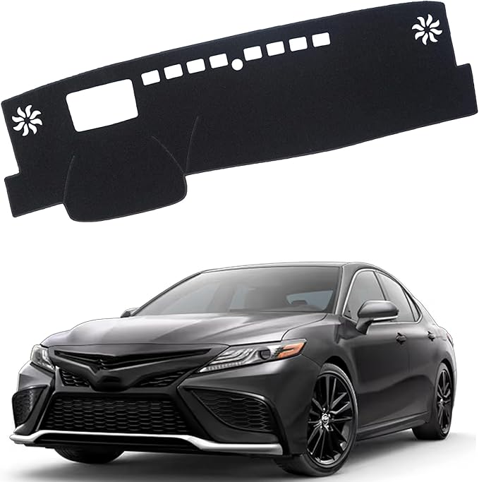 Dashboard Mat Cover for Toyota Camry 2024 2023-2018 with HUD Nonslip Center Console Sunshield Glare UV Rays Protector Accessories