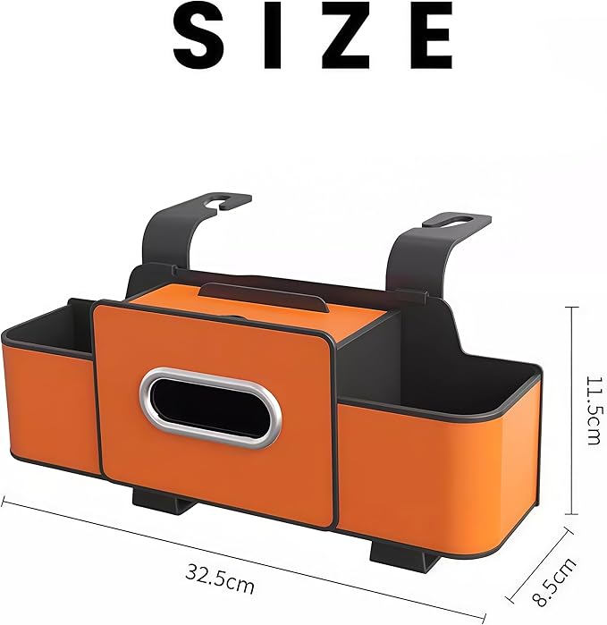 2026 Multifunctional Car Organizers and Storage Box with Drink Cup Holder Tissue Box, Backseat Organizers Hanging Storage for Hold Phone,Snacks, Drinks, Handbag, Most Vehicles (Black-1)