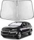 EcoNour Windshield Sun Shade Compatible for Audi Q7 2007-2015 Front Window Sunshade Foldable Sun Visor UV & Heat Blocking Protection