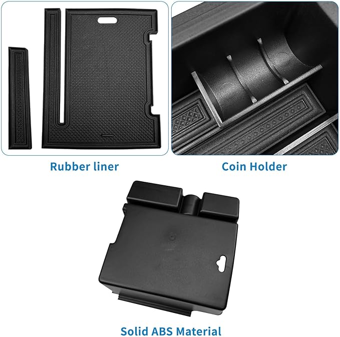 Xaido Center Console Organizer Compatible with 2021-2024 Ford Bronco & 2025 Bronco 2-Door & 2025 4-Door Manual Transmission, Console Armrest Box Tray (NO for 25 4-Door Automatic & Sport Model)-2PCS