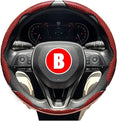 3PCS Universal Car Steering Wheel Cover - Warm Winter 38cm Round Glossy Laser Carbon Fiber fit for Interior Accessories(3PCS Red)