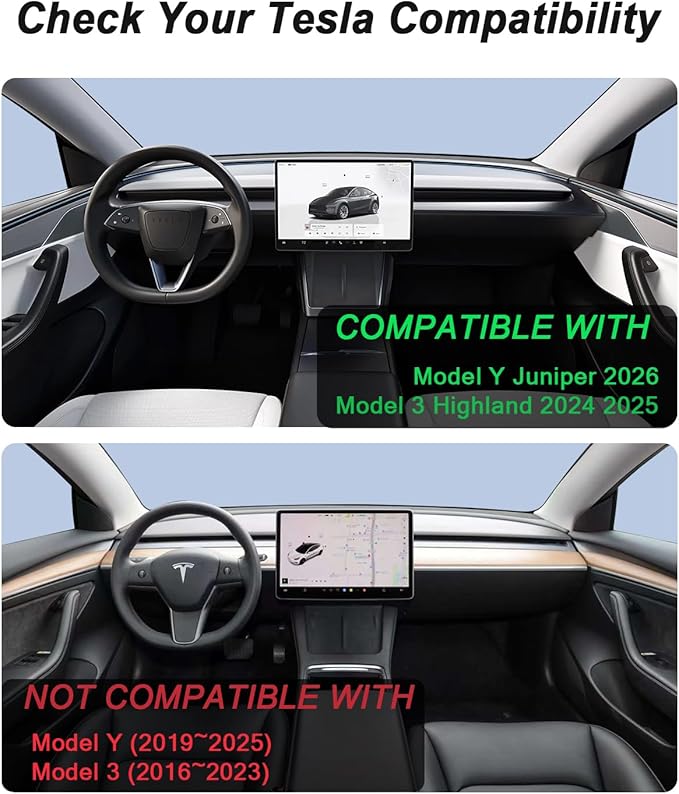 Phone Mount Holder Only for Tesla Model 3 Highland Model Y Juniper 2026 with 15W Wireless Charging, Tesla Phone Charger for Magsafe, Model 3 Model Y Accessories 2025, for iPhone 16 15 14 13 12 Series