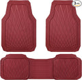 CAR PASS Heavy Duty Rubber Car Floor Mats, Waterproof Universal Trim-to-Fit Car Mats All Weather Floor Mats for SUV Truck Sedan, Premium Auto Floor Mats Full Set 3 Piece Anti-Slip, All Burgundy Red