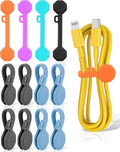 12 PCS Silicone Magnetic Cable Ties, Cable Clips Cord Organizer [1S] Management cable Cords, Reusable Magnet Cable Organizer, Phone Cord Holder for Organizing, Bookmark Whiteboard Fridge Magnets etc