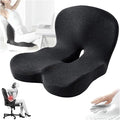 Memory Foam L-Shaped Integrated Seat Cushions for Car Truck Driver Ergonomic L Shape Lumbar Cushion Sciatica Back Pain Relief Office Chair Butt and Back Support Pillow Long Driving Booster Seat (G1)