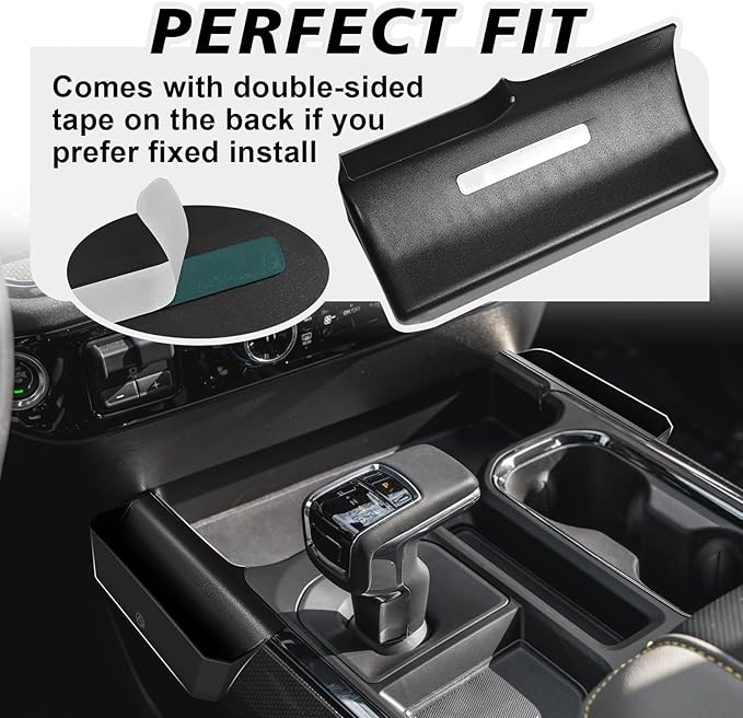 Muslogy Center Console Side Organizer Compatible with 2022-2024 2025 Chevy Silverado 1500 Accessories Middle Console Shifter Storage Box Left & Right Phone Pocket with Anti-Slip Mats