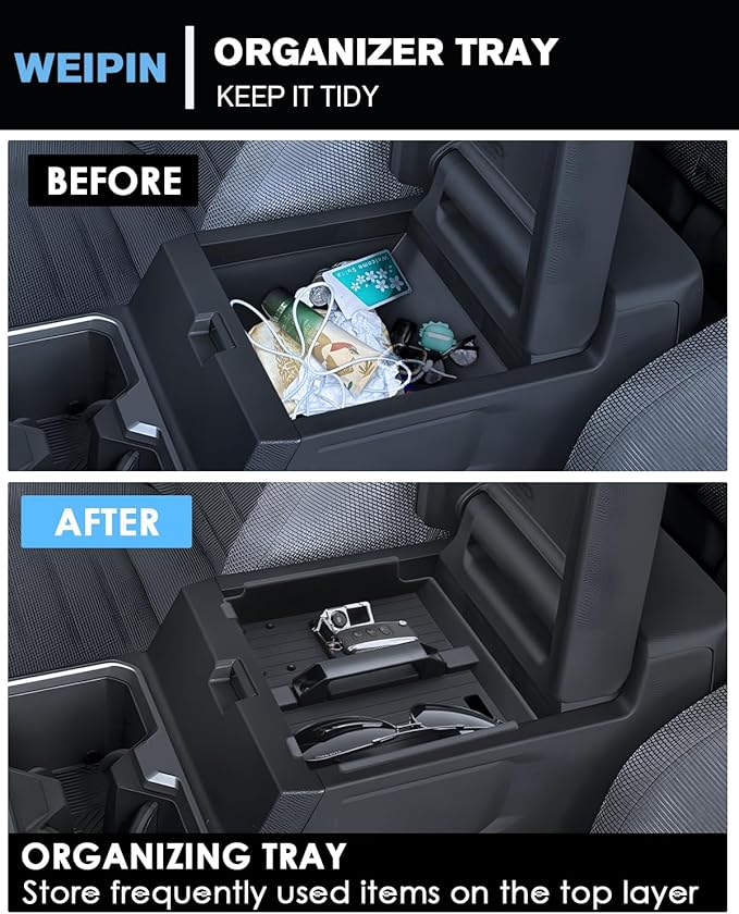 WEIPIN for Center Console Tray Compatible with 2025-2026 Toyota 4runner - 6th Gen 4Runner Armrest Storage Box Console Organizer ABS Materials