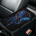 Blue Butterfly Console Cover Armrest Pad Soft Comfortable Car Armrest Cushion Anti-Slip Washable Car Center Console Lid Cover Accessories Fit Sedans,Cars,Vans,SUV,Truck