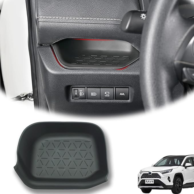CUCHIYUN for RAV4 Driver Storage Box Organizer Mat Driver's Interior Insert Tray Center Console Organizer Tray Compatible with Toyota RAV4 2022 Accessories 2021 2020 2019 - Non-Slip Anti-Dust