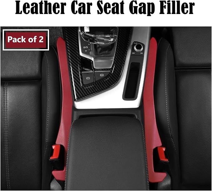 Berylins Car Seat Gap Filler Universal for Car SUV Truck Fit Organizer Fill The Gap Between Seat and Console Stop Things from Dropping, Set of 2 (Red)