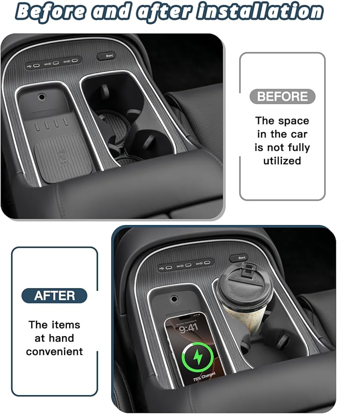 Ruiya (2Packs) 2026 Palisade Center Console Cup for Hyundai Palisade 2026 Accessories Wireless Silicone Mat & Cup Holder Inserts Compatible with 2026 Hyundai Palisade SEL/Limited/Calligraphy