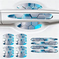 JRSMBCG 8PCS Car Door Handle Scratch Protectors,3D Patterned-Marking，Anti Scratch, Automotive Door Handle Paint Protective Film Cover Accessories, Universal for Most Cars (Light Blue)