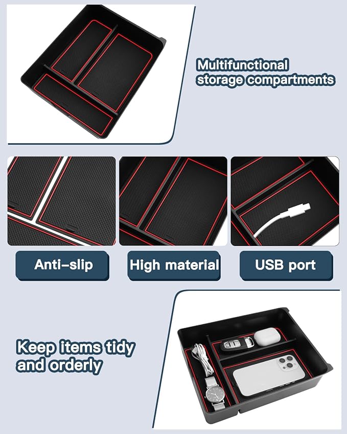 Ruiya 2026 Passport Center Console Organizer,for Honda Passport 2026 Accessories ABS Material Middle Console Glove Tray Compatible with 2026 Honda Passport RTL/TrailSport/TrailSport Elite