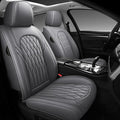 WELLDO Car Seat Covers Front Seats, Leather Seat Covers for Cars, Front Car Seat Protector Waterproof, Non-Slip Car Interior Covers Universal Automotive Seat Covers for Most Vehicle, Gray