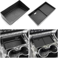 WEIPIN for 2Pcs Center Console Organizer Tray ABS Materials& TPE Wirless Mats Storage Box Compatible with 2025-2026 GMC Yukon (Elevation/AT4) - Only Compatible with Console Without Cover