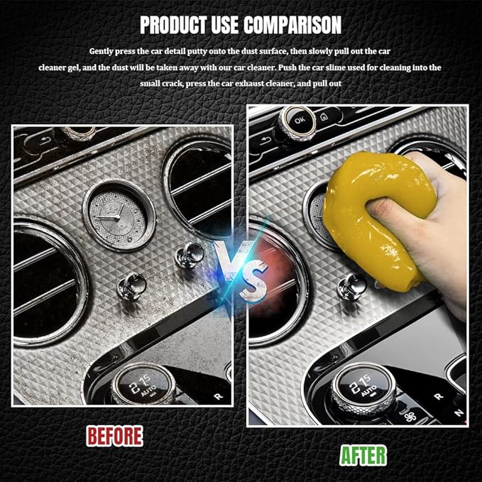 Car Cleaning Gel, Car Cleaning Supplies, Car Cleaning Putty, Universal Car Cleaning Kit Auto Detailing Tools Car Accessories Fit for Automotive, Keyboard, Camera, Printers (Yellow, 1PCS)