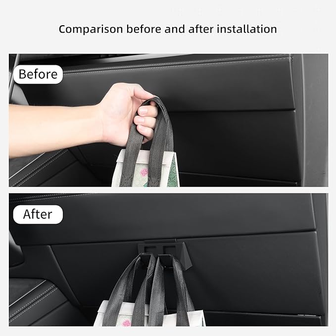 LUCKEASY Glove Box Hook for Tesla ModelYJuniper 2025 2026/Model 3 Highland 2024-2026 Organizer Storage Hook Clips for Hanging Car Accessories Black
