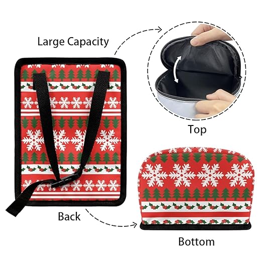 1.2 Gallons Hanging Trash Can, Traditional Christmas Garbage Bags for Cars, Adjustable Hanging for Tail of Console/Back of Seats, Odor-Free with Zipper Leak-Proof Lid Design