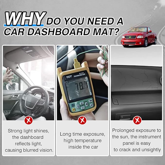 Cartist Dash Cover Compatible with Ford F-150 F150 1997-2003 Dashboard Cover Mat Non-Slip Pad Carpet Sunshield Protector