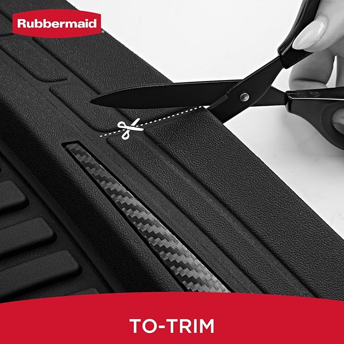Rubbermaid Car Floor Mats Full Set – Premium All-Weather Car Mat with Brushed Aluminum Inserts, Universal Trim-to-Fit Design, Anti-Slip Backing for Cars, SUVs, Trucks, and Vans