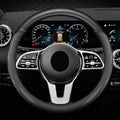 Universal Fit Leather Steering Wheel Cover Anti-Slip Auto Wheel Cover Car Wheel Protector Car Accessories Fit for Suvs,Trucks,Sedans,Cars,Vans (Black-B-M, Standard Size[14 1/2''-15''])